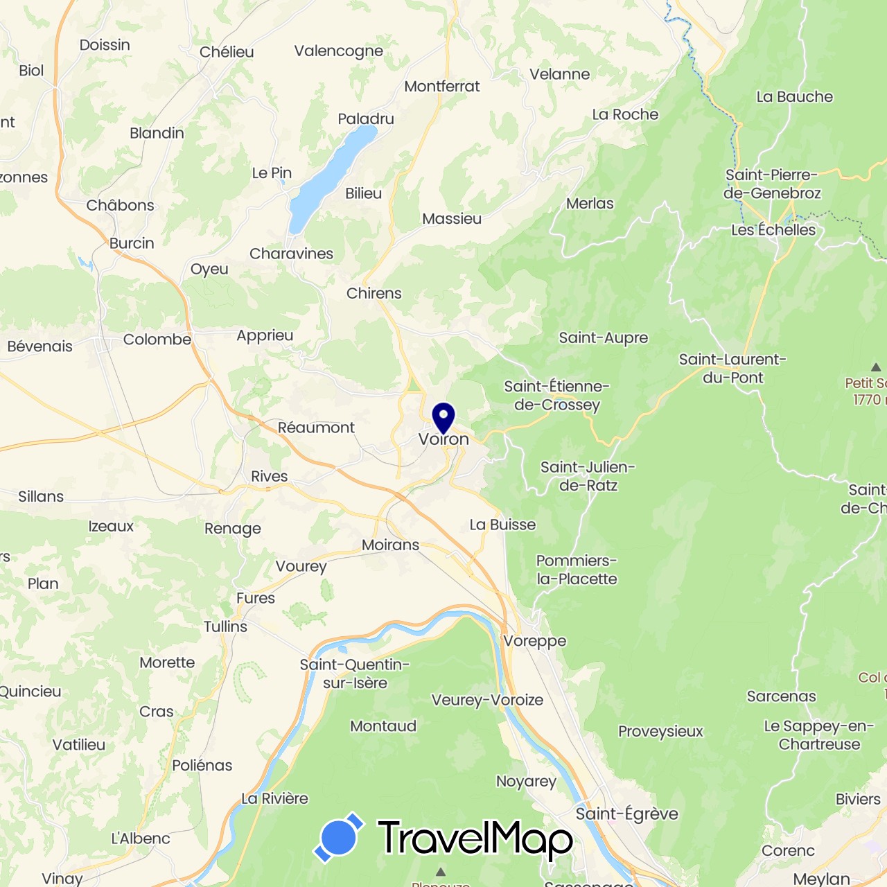 TravelMap itinerary: driving in France (Europe)